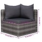 8-tlg. Garten-Lounge-Set mit Kissen Poly Rattan Grau 8-tlg. Garten-Lounge-Set mit Kissen Poly Rattan Grau