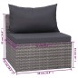 8-tlg. Garten-Lounge-Set mit Kissen Poly Rattan Grau 8-tlg. Garten-Lounge-Set mit Kissen Poly Rattan Grau