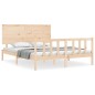 vidaXL Massivholzbett mit Kopfteil 160x200 cm