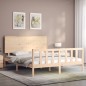 vidaXL Massivholzbett mit Kopfteil 160x200 cm
