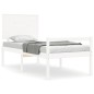 vidaXL Seniorenbett mit Kopfteil 100x200 cm Weiß Massivholz vidaXL Seniorenbett mit Kopfteil 100x200 cm Weiß Massivholz