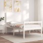 vidaXL Seniorenbett mit Kopfteil 100x200 cm Weiß Massivholz vidaXL Seniorenbett mit Kopfteil 100x200 cm Weiß Massivholz