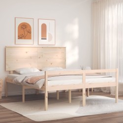 vidaXL Massivholzbett mit Kopfteil 160x200 cm