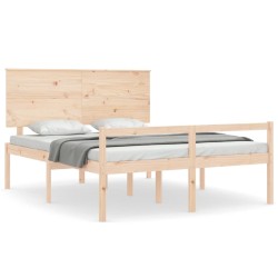 vidaXL Massivholzbett mit Kopfteil 160x200 cm