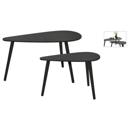 Home&Styling 2-tlg. Beistelltisch-Set Tropfenform Schwarz