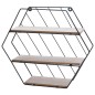 Home&Styling Wandregal mit 3 Ablagen Natur und Schwarz Home&Styling Wandregal mit 3 Ablagen Natur und Schwarz