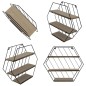 Home&Styling Wandregal mit 3 Ablagen Natur und Schwarz Home&Styling Wandregal mit 3 Ablagen Natur und Schwarz