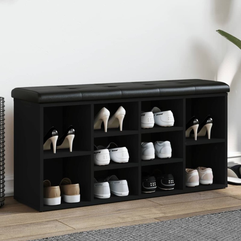 vidaXL Schuhbank Schwarz 102x32x50 cm Holzwerkstoff vidaXL Schuhbank Schwarz 102x32x50 cm Holzwerkstoff