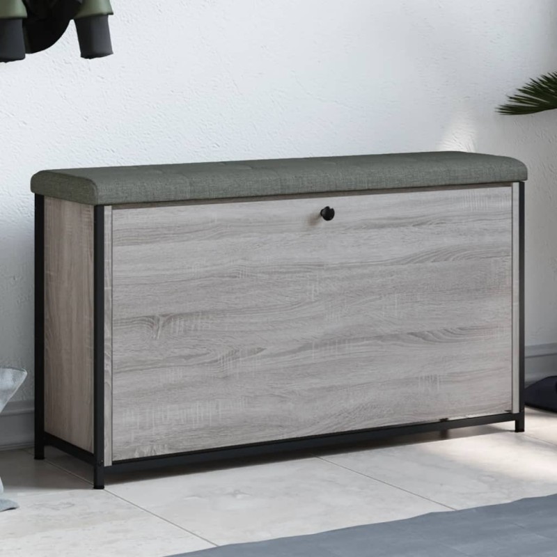 vidaXL Schuhbank mit Klappe Grau Sonoma 102x32x56 cm vidaXL Schuhbank mit Klappe Grau Sonoma 102x32x56 cm