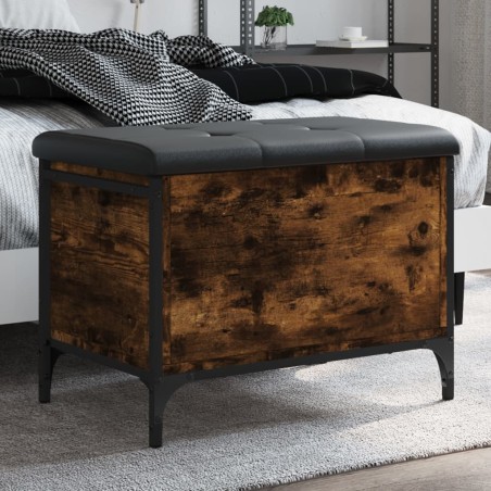 vidaXL Sitzbank mit Stauraum Räuchereiche 62x42x45 cm Holzwerkstoff