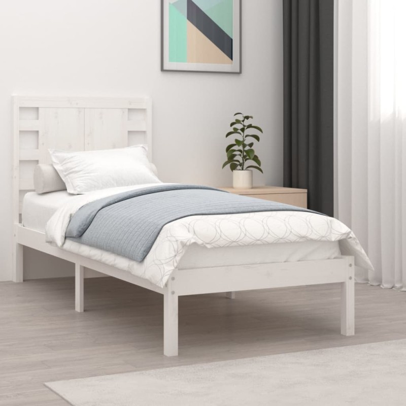 vidaXL Massivholzbett Weiß 75x190 cm vidaXL Massivholzbett Weiß 75x190 cm