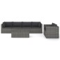 vidaXL 7-tlg. Garten-Lounge-Set mit Kissen Poly Rattan Grau vidaXL 7-tlg. Garten-Lounge-Set mit Kissen Poly Rattan Grau