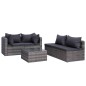 vidaXL 7-tlg. Garten-Lounge-Set mit Kissen Poly Rattan Grau vidaXL 7-tlg. Garten-Lounge-Set mit Kissen Poly Rattan Grau
