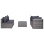 vidaXL 7-tlg. Garten-Lounge-Set mit Kissen Poly Rattan Grau vidaXL 7-tlg. Garten-Lounge-Set mit Kissen Poly Rattan Grau