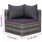vidaXL 7-tlg. Garten-Lounge-Set mit Kissen Poly Rattan Grau vidaXL 7-tlg. Garten-Lounge-Set mit Kissen Poly Rattan Grau