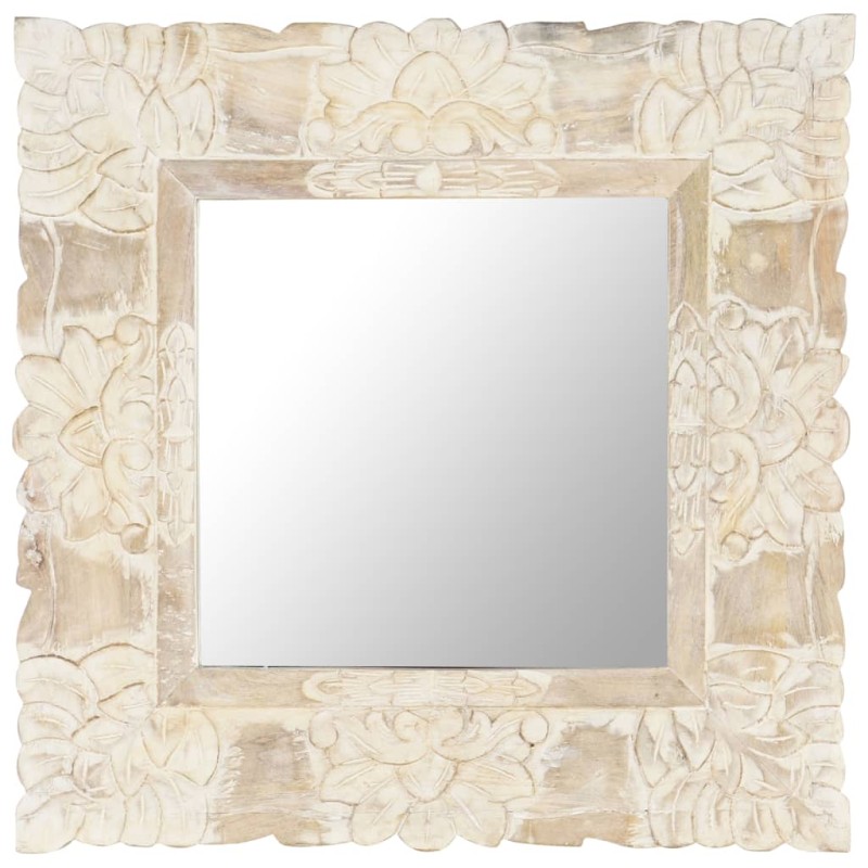 vidaXL Spiegel Weiß 50x50 cm Mango Massivholz vidaXL Spiegel Weiß 50x50 cm Mango Massivholz