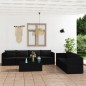 vidaXL 8-tlg. Garten-Lounge-Set mit Kissen Poly Rattan Schwarz vidaXL 8-tlg. Garten-Lounge-Set mit Kissen Poly Rattan Schwarz