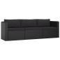 vidaXL 8-tlg. Garten-Lounge-Set mit Kissen Poly Rattan Schwarz vidaXL 8-tlg. Garten-Lounge-Set mit Kissen Poly Rattan Schwarz