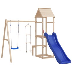    vidaXL Schaukelsitz mit Seilleiter Blau 37x15 cm PE