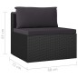vidaXL 8-tlg. Garten-Lounge-Set mit Kissen Poly Rattan Schwarz vidaXL 8-tlg. Garten-Lounge-Set mit Kissen Poly Rattan Schwarz