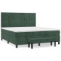 vidaXL Boxspringbett mit Matratze Dunkelgrün 180x200 cm Samt vidaXL Boxspringbett mit Matratze Dunkelgrün 180x200 cm Samt