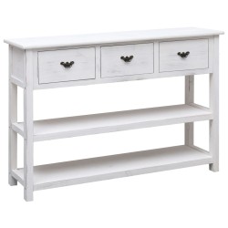 vidaXL Sideboard Antik-Weiß 115x30x76 cm Holz