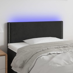 vidaXL LED Kopfteil Schwarz 100x5x78/88 cm Samt
