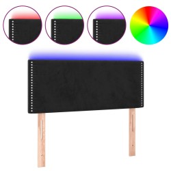 vidaXL LED Kopfteil Schwarz 100x5x78/88 cm Samt
