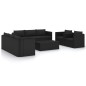 10-tlg. Garten-Lounge-Set mit Kissen Poly Rattan Schwarz 10-tlg. Garten-Lounge-Set mit Kissen Poly Rattan Schwarz