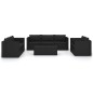 10-tlg. Garten-Lounge-Set mit Kissen Poly Rattan Schwarz 10-tlg. Garten-Lounge-Set mit Kissen Poly Rattan Schwarz
