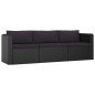 10-tlg. Garten-Lounge-Set mit Kissen Poly Rattan Schwarz 10-tlg. Garten-Lounge-Set mit Kissen Poly Rattan Schwarz