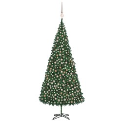 vidaXL Künstlicher Weihnachtsbaum Beleuchtung & Kugeln 500 cm Grün