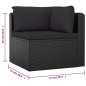 10-tlg. Garten-Lounge-Set mit Kissen Poly Rattan Schwarz 10-tlg. Garten-Lounge-Set mit Kissen Poly Rattan Schwarz