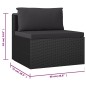 10-tlg. Garten-Lounge-Set mit Kissen Poly Rattan Schwarz 10-tlg. Garten-Lounge-Set mit Kissen Poly Rattan Schwarz