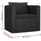 10-tlg. Garten-Lounge-Set mit Kissen Poly Rattan Schwarz 10-tlg. Garten-Lounge-Set mit Kissen Poly Rattan Schwarz