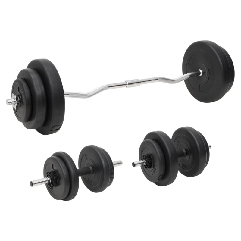 vidaXL Langhantel und Kurzhantel mit Gewichten 60 kg vidaXL Langhantel und Kurzhantel mit Gewichten 60 kg