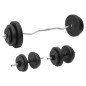 vidaXL Langhantel und Kurzhantel mit Gewichten 60 kg vidaXL Langhantel und Kurzhantel mit Gewichten 60 kg