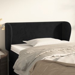 vidaXL Kopfteil mit Ohren Schwarz 103x23x78/88 cm Samt