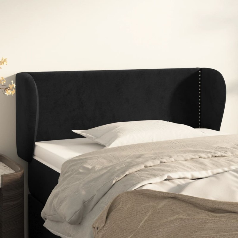 vidaXL Kopfteil mit Ohren Schwarz 103x23x78/88 cm Samt vidaXL Kopfteil mit Ohren Schwarz 103x23x78/88 cm Samt