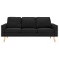 vidaXL 3-Sitzer-Sofa Schwarz Stoff vidaXL 3-Sitzer-Sofa Schwarz Stoff