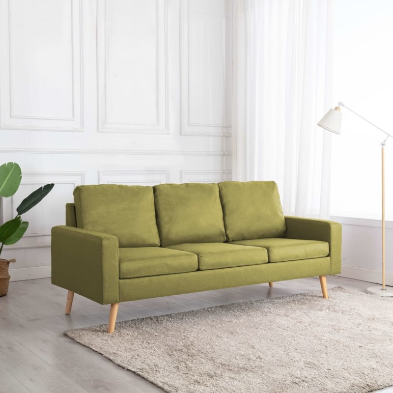 vidaXL 3-Sitzer-Sofa Grün Stoff vidaXL 3-Sitzer-Sofa Grün Stoff
