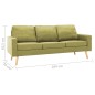 vidaXL 3-Sitzer-Sofa Grün Stoff vidaXL 3-Sitzer-Sofa Grün Stoff