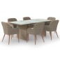 7-tlg. Garten-Essgruppe Poly Rattan Braun 7-tlg. Garten-Essgruppe Poly Rattan Braun