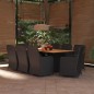 9-tlg. Garten-Essgruppe Poly Rattan Schwarz 9-tlg. Garten-Essgruppe Poly Rattan Schwarz