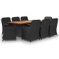 9-tlg. Garten-Essgruppe Poly Rattan Schwarz 9-tlg. Garten-Essgruppe Poly Rattan Schwarz
