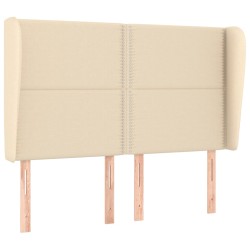vidaXL Kopfteil mit Ohren Creme 147x23x118/128 cm Stoff