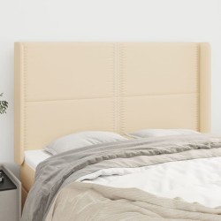 vidaXL Kopfteil mit Ohren Creme 147x16x118/128 cm Stoff