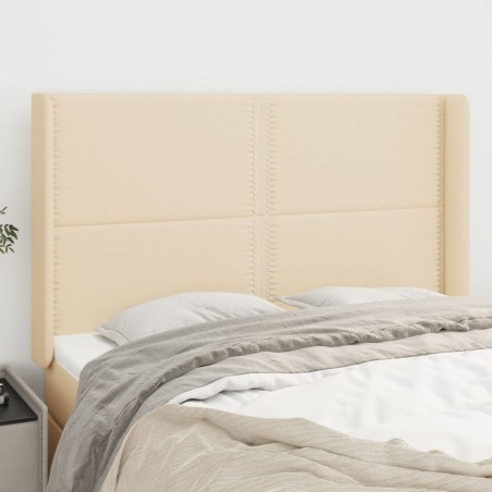 vidaXL Kopfteil mit Ohren Creme 147x16x118/128 cm Stoff
