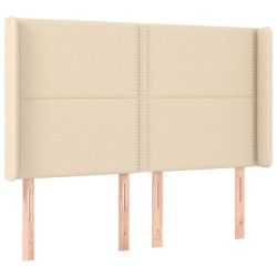 vidaXL Kopfteil mit Ohren Creme 147x16x118/128 cm Stoff