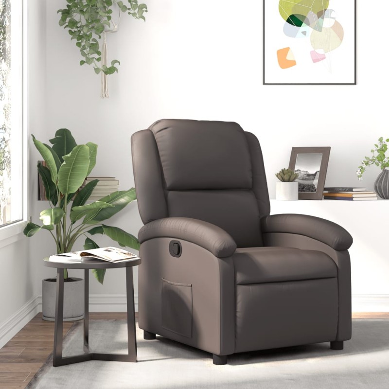 vidaXL Relaxsessel Dunkelbraun Echtleder vidaXL Relaxsessel Dunkelbraun Echtleder